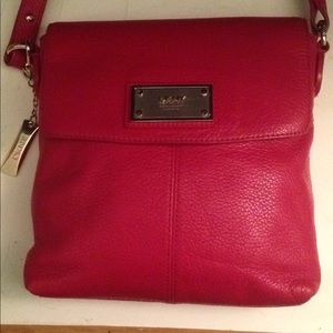 Preloved DKNY Red leather cross body
